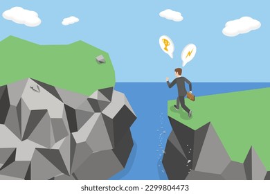 3D Isometric Flat Vector Conceptual Illustration of Motivation, Business Challenge and Success