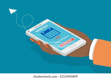 3D Isometric Flat Vector Conceptual Illustration of User Tariff Plan, Online Subscription