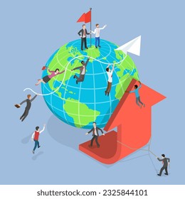 3D Isometric Flat Vector Conceptual Illustration of Demography, Earth Overpopulation