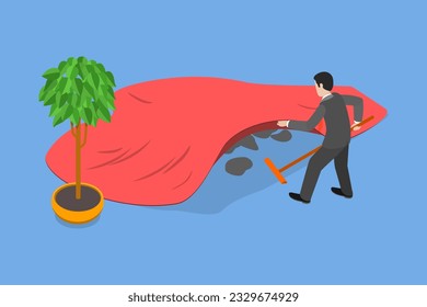 3D Isometric Flat Vector Conceptual Illustration of Trouble Postponing, Delay Issue Solution