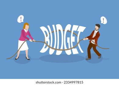 3D Isometric Flat Vector Conceptual Illustration of Saving Money, Budget Cutting