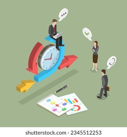 3D Isometric Flat Vector Conceptual Illustration of Agile Management, Scrum Process