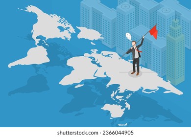 3D Isometric Flat Vector Conceptual Illustration of Business Expansion