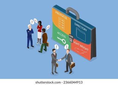 3D Isometric Flat Vector Conceptual Illustration of Lightweight Directory Access Protocol