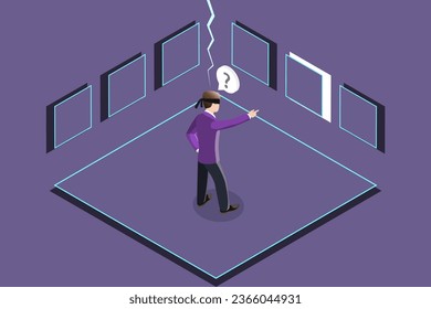 3D Isometric Flat Vector Conceptual Illustration of Intuition