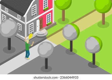 3D Isometric Flat Vector Conceptual Illustration of Positive Outlook