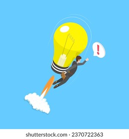 3D Isometric Flat Vector Conceptual Illustration of Innovation Start Up