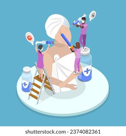 3D Isometric Flat Vector Conceptual Illustration of Botox Injection