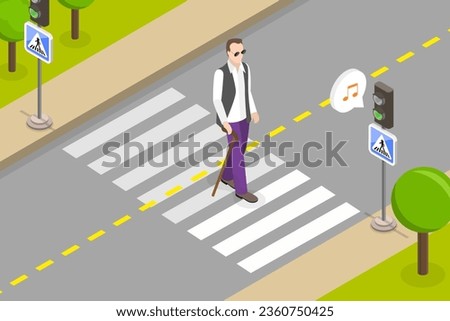 Similar – Image, Stock Photo blind pedestrians  road sign against blue sky
