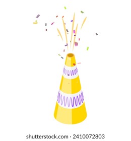 3D Isometric Flat Vector Icon of Firecrackers Set, Collection of Pyrotechnic Equipment for Celebrating Holiday. Item 1