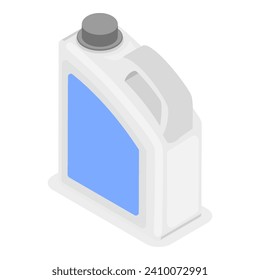 3D Isometric Flat Vector Icon of Detergent Product Plastic Bottles Set, Household Products. Item 1