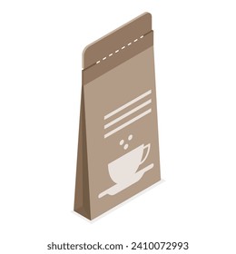 3D Isometric Flat Vector Icon of Sugar Packs Set, Disposable Packaging Bundle. Item 1
