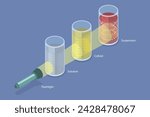 3D Isometric Flat Vector Illustration of Faraday Tyndall Effect, Scientific Experiment