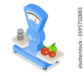 3D Isometric Flat Vector Illustration of Retail Scales, Analog and Digital Devices. Item 3