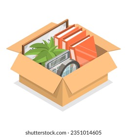 3D Isometric Flat Vector Illustration of Office Relocation, Address Changing. Item 7