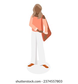 3D Isometric Flat Vector Illustration of Modern Students. Item 6