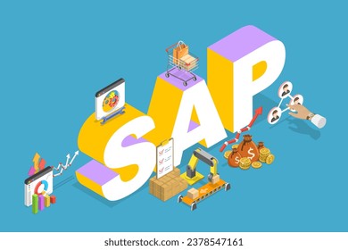 3D Isometric Flat Vector Illustration of SAP