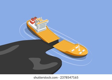 3D Isometric Flat Vector Illustration of Ecological And Environmental Disaster