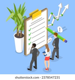 3D Isometric Flat Vector Illustration of Multi Criteria Analysis