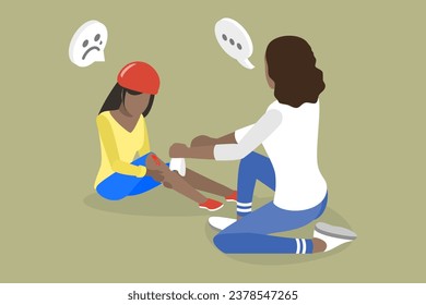 3D Isometric Flat Vector Illustration of First Aid