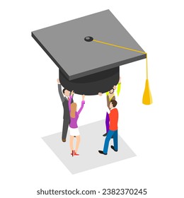 3D Isometric Flat Vector Illustration of Education and Scholarship. Item 3