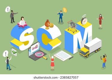 3D Isometric Flat Vector Illustration of SCM