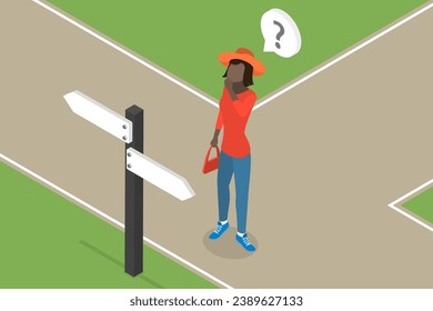 3D Isometric Flat Vector Illustration of Making Decision