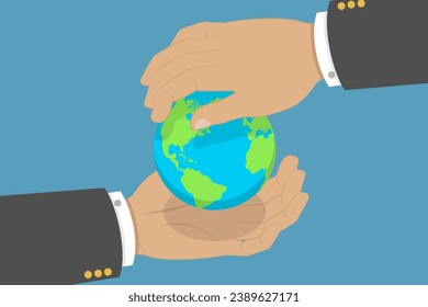 3D Isometric Flat Vector Illustration of Save The World