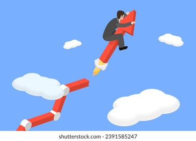 3D Isometric Flat Vector Illustration of Business Growth