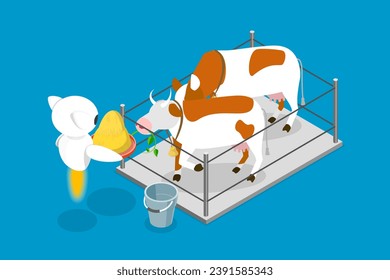 3D Isometric Flat Vector Illustration of Smart Automated Farming