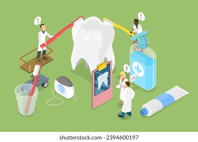 Isometric Vector plano isométrico 3D Ilustración de la estomatología