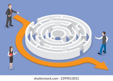 Isométrico vector plano 3D Ilustración de la ruta de circunvalación