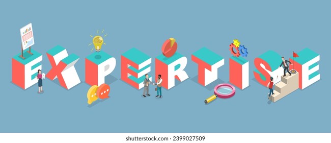3D Isometric Flat Vector Illustration of Expertise