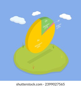3D Isometric Flat Vector Illustration of Dry Air Components