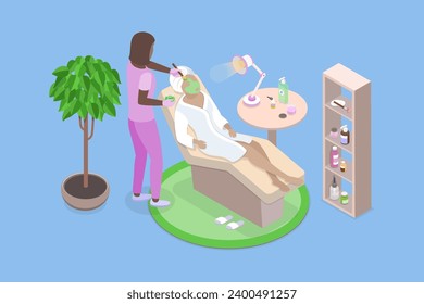 3D-Illustration des Salons SPA