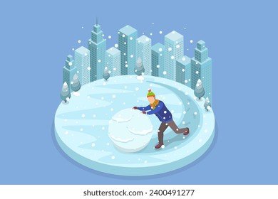 3D Isometric Flat Vector Illustration of Winter Games