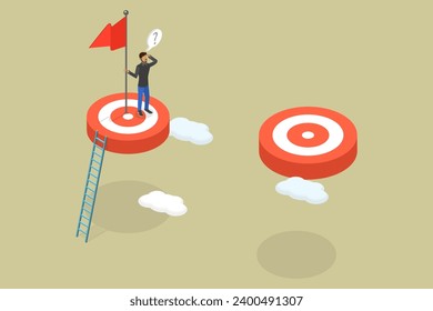 3D Isometric Flat Vector Illustration of Challenge Achievement