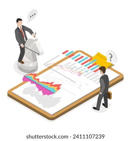 3D Isometric Flat Vector Illustration of Business Strategy, Looking for Opportunity or Competitor Analysis. Item 3