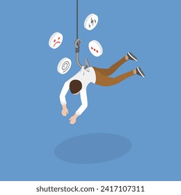 3D Isometric Flat Vector Illustration of Negative Effects of Consumerism, Consumerism Problem