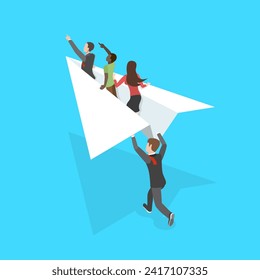 3D Isometric Flat Vector Illustration of Mentoring, Guidance Counselor as Mentor and Teacher