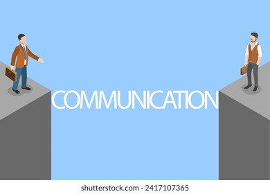 3D Isometric Flat Vector Illustration of Importance Of Comunication, Business Cooperation