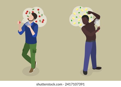 3D Isometric Flat Vector Illustration of Perfumes, Get Rid Of Bad Smell