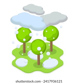 3D Isometric Flat Vector Illustration of Climate Change, Natural Disasters Set. Item 7