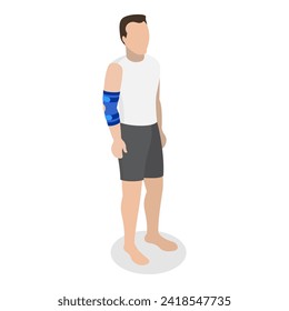 3D Isometric Flat Vector Illustration of Rehabilitation After Trauma, Osteoarthritis joint Disease. Item 1