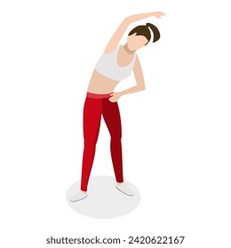 3D Isometric Flat Vector Illustration of Yoga Exercises, Physical and Spiritual Practice. Item 4