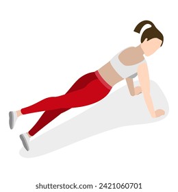 3D Isometric Flat Vector Illustration of Yoga Exercises, Physical and Spiritual Practice. Item 7