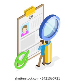 3D Isometric Flat Vector Illustration of Human Resources, HR Management. Item 2
