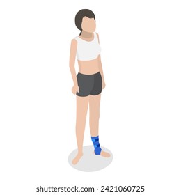 3D Isometric Flat Vector Illustration of Rehabilitation After Trauma, Osteoarthritis joint Disease. Item 6