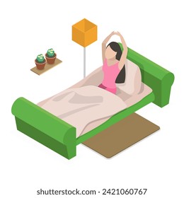 3D Isometric Flat Vector Illustration of Habits and Ritual Items, Productive Morning Routine. Item 6