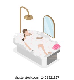 3D Isometric Flat Vector Illustration of Home Relax And Rest, Take Time to Chill. Item 4